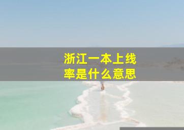 浙江一本上线率是什么意思