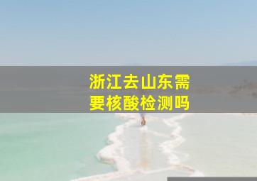 浙江去山东需要核酸检测吗