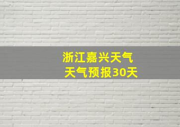 浙江嘉兴天气天气预报30天