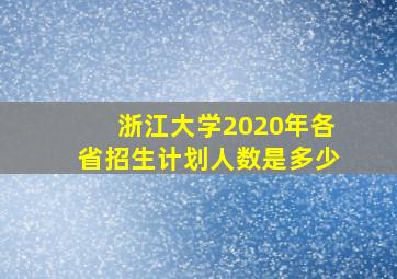 浙江大学2020年各省招生计划人数是多少