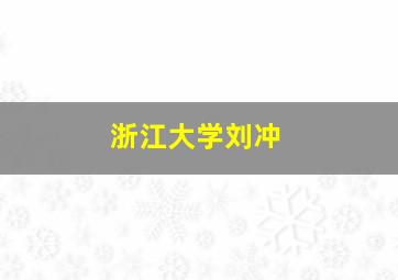 浙江大学刘冲