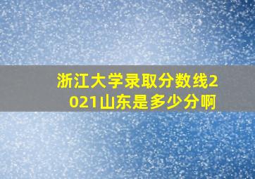 浙江大学录取分数线2021山东是多少分啊