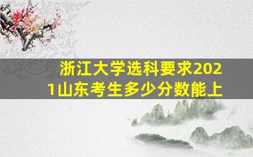 浙江大学选科要求2021山东考生多少分数能上