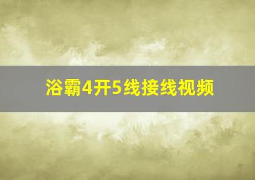 浴霸4开5线接线视频