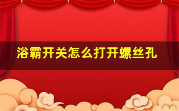 浴霸开关怎么打开螺丝孔