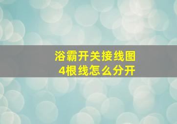 浴霸开关接线图4根线怎么分开