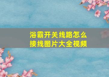 浴霸开关线路怎么接线图片大全视频