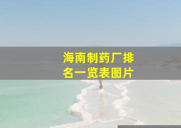 海南制药厂排名一览表图片