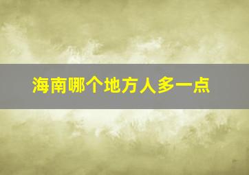 海南哪个地方人多一点