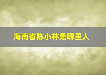 海南省陈小林是哪里人