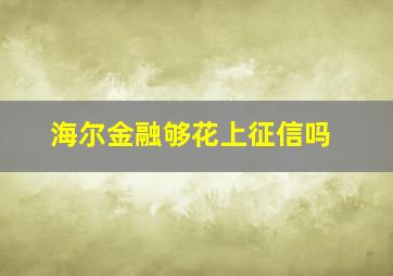 海尔金融够花上征信吗