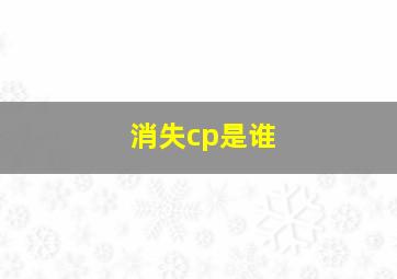 消失cp是谁