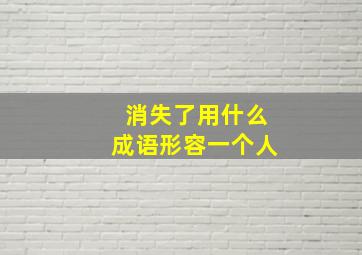 消失了用什么成语形容一个人