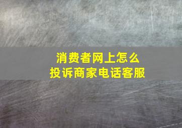 消费者网上怎么投诉商家电话客服