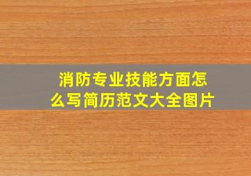 消防专业技能方面怎么写简历范文大全图片