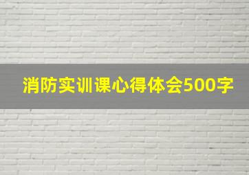 消防实训课心得体会500字