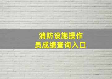 消防设施操作员成绩查询入口