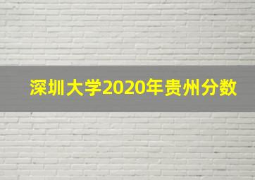 深圳大学2020年贵州分数