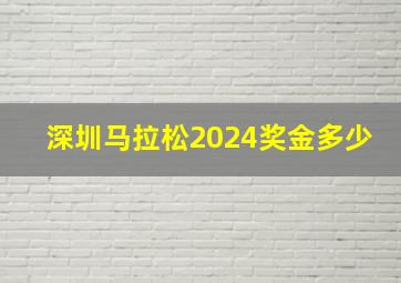 深圳马拉松2024奖金多少