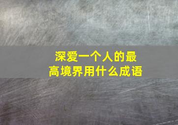 深爱一个人的最高境界用什么成语