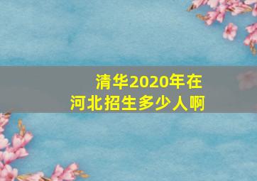 清华2020年在河北招生多少人啊