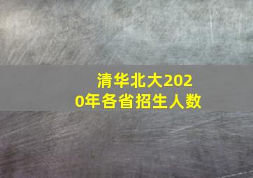 清华北大2020年各省招生人数