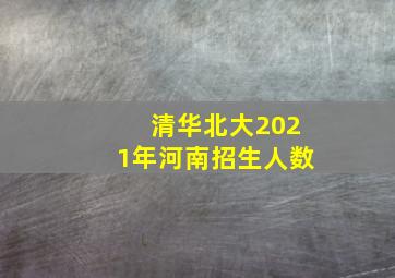 清华北大2021年河南招生人数