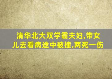 清华北大双学霸夫妇,带女儿去看病途中被撞,两死一伤