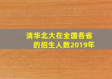 清华北大在全国各省的招生人数2019年