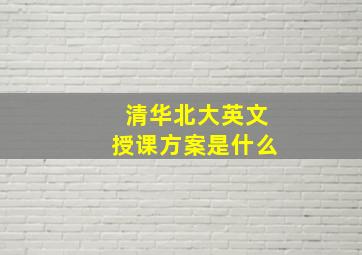 清华北大英文授课方案是什么