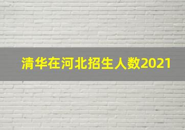 清华在河北招生人数2021