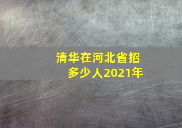 清华在河北省招多少人2021年