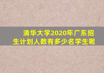 清华大学2020年广东招生计划人数有多少名学生呢