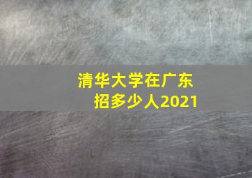 清华大学在广东招多少人2021