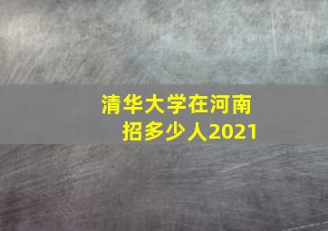 清华大学在河南招多少人2021