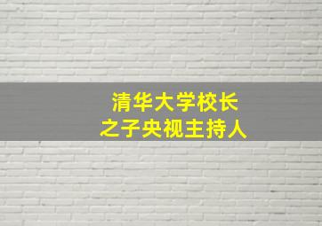 清华大学校长之子央视主持人