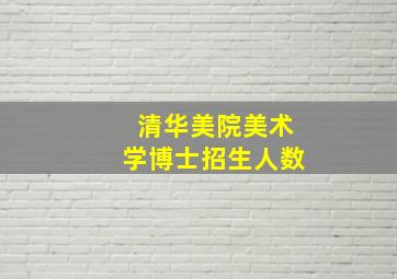 清华美院美术学博士招生人数