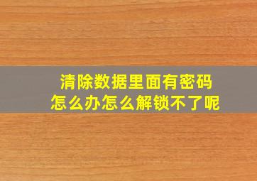 清除数据里面有密码怎么办怎么解锁不了呢