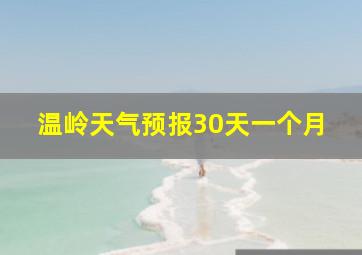 温岭天气预报30天一个月