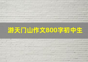 游天门山作文800字初中生