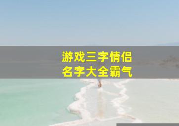 游戏三字情侣名字大全霸气