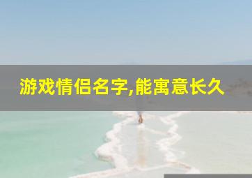 游戏情侣名字,能寓意长久