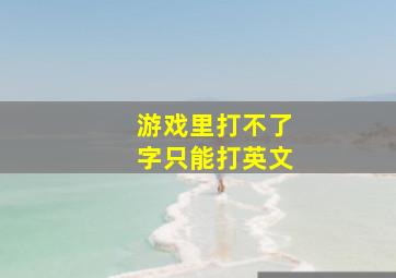 游戏里打不了字只能打英文