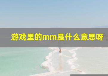 游戏里的mm是什么意思呀