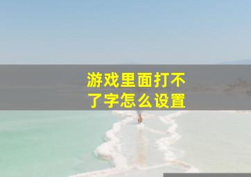 游戏里面打不了字怎么设置