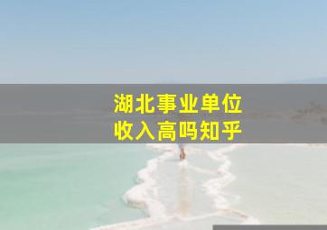 湖北事业单位收入高吗知乎