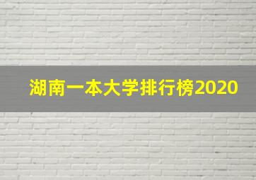 湖南一本大学排行榜2020