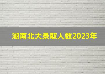 湖南北大录取人数2023年