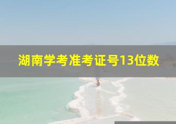 湖南学考准考证号13位数