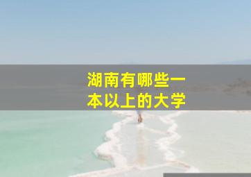 湖南有哪些一本以上的大学